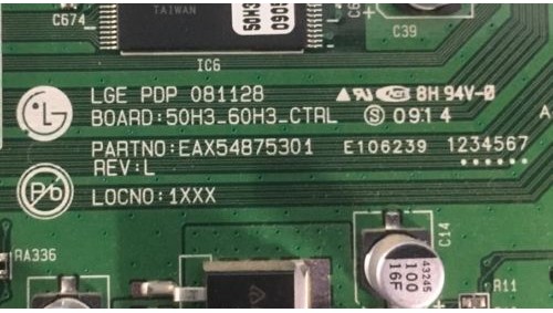 Lg Plasma Screen Logic Board EBR54863601 EAX54875301